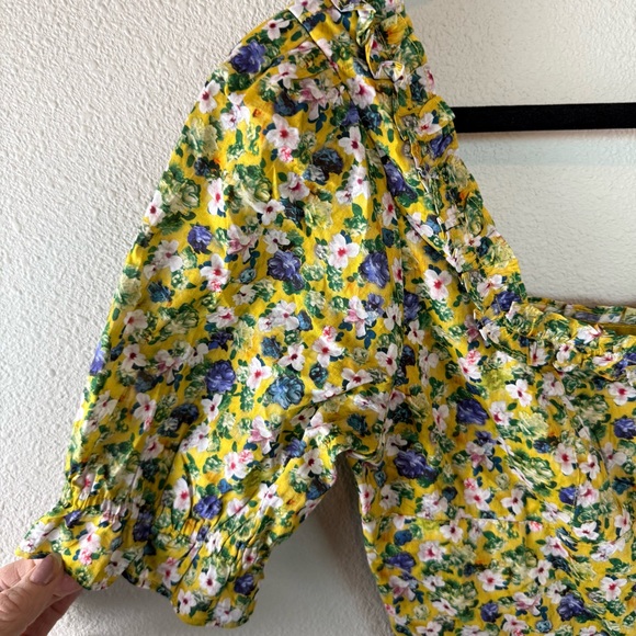 New Hope & Ivy Liberty Fabric Floral Dress Yellow NWT Boho Preppy Casual Size 8 - Picture 10 of 16